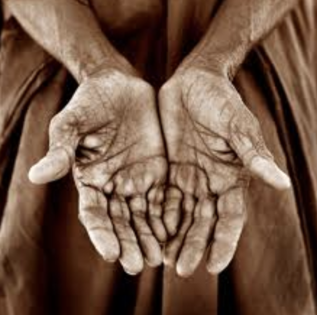 Elderly man's hands close-up