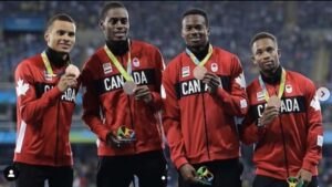 Canada's 4 x 100 metre relay men's team win bronze at Rio Olympics