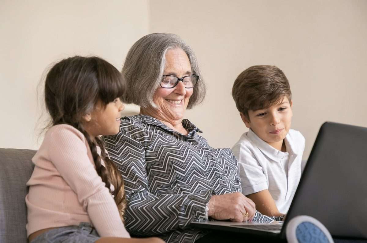 Grandmother and grandchildren