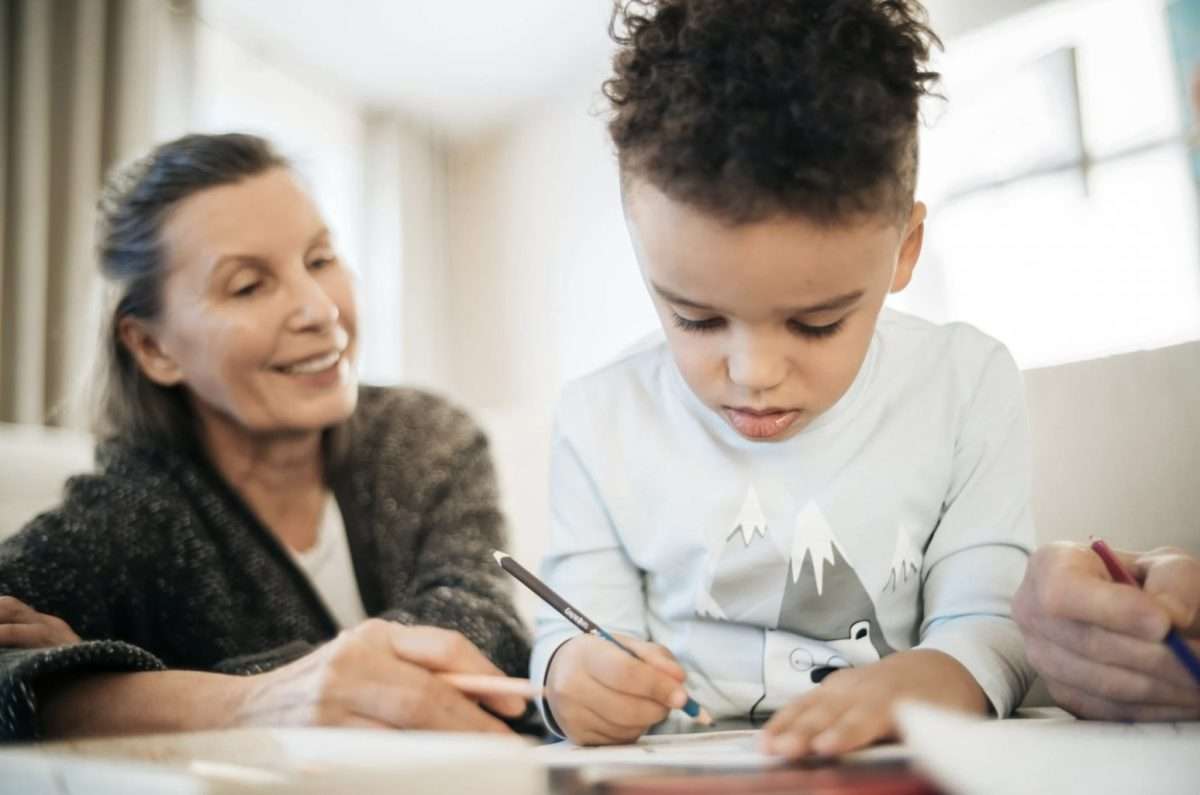 Older mother with child