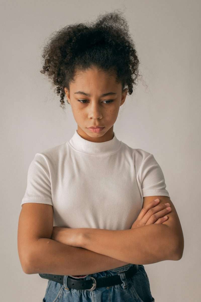 unhappy Black female youth