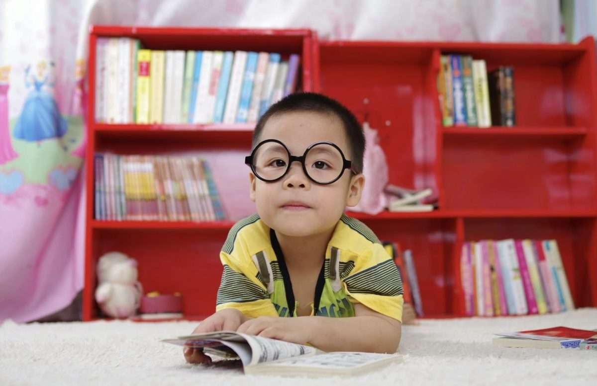 Young Asian boy with glasses