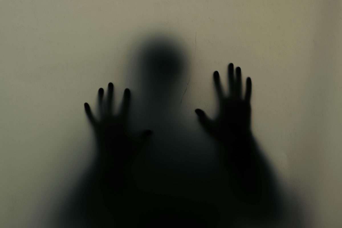 Silhouette of a Person Behind a Translucent Wall